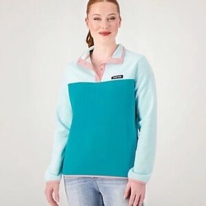 LAND’S END WOMENS HERITAGE FLEECE SNAP NECK PULLOVER SIZE M/P